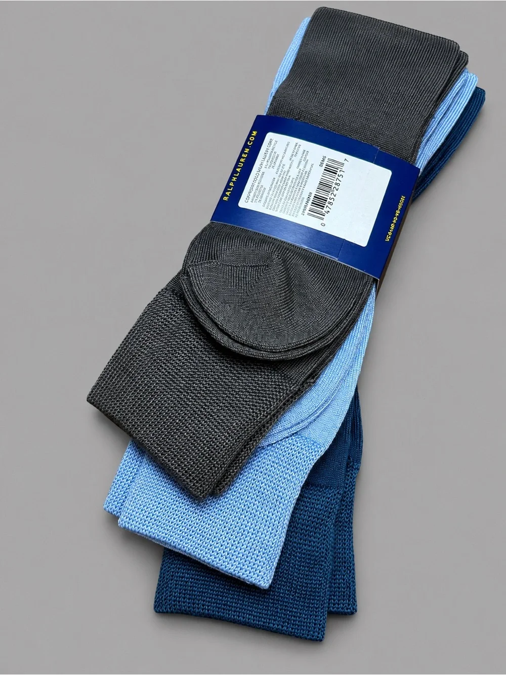 Polo Ralph Lauren Men’s Dress Socks 3 Pack Blue Gray New